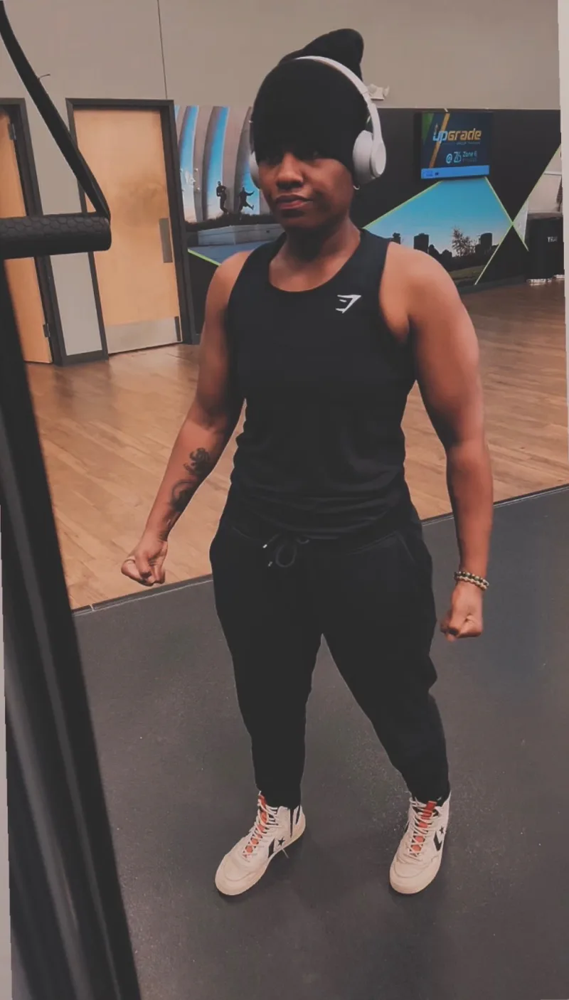 Victorie Shelbie in the gym.