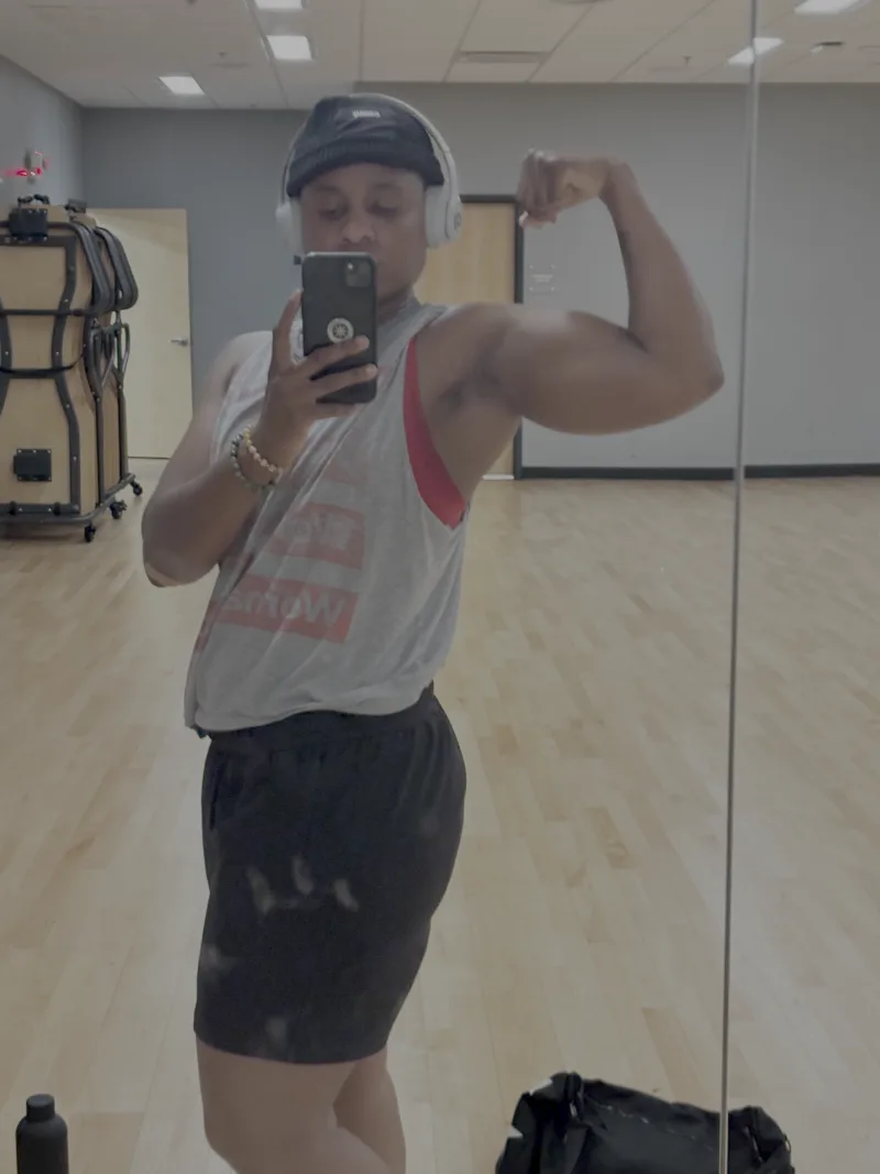 Victorie Shelbie in the gym.