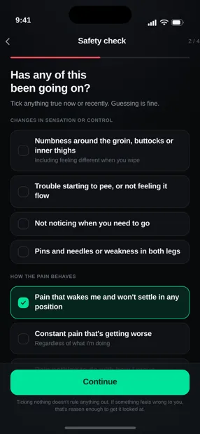 The safety check, before anything else